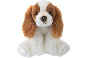 PMS VFM - Cocker Spaniel Dog Plush 30cm Soft Toy (White & Brown) Super Fluffy Luxury Lifelike Stuffed Animal Teddy Gosh Designs - Natural World Collection