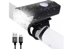 GENERIC Super Bright LED Bike Lights, USB Rechargeable Bicycle Lights Front and Rear, Waterproof LED Headlight Mountain Bike Light for Mountain, Road, Night Riding, Easy to Install and Use