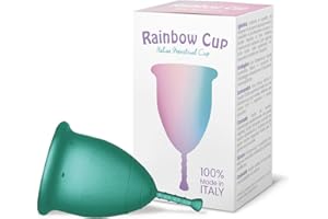RAINBOWCUP Copa menstrual de silicona médica sin látex ni aditivos, cómoda, ecológica, segura, además de variantes, copa menstrual suave, color esmeralda talla 2