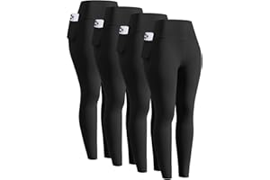 Orrfreer 4 Pack Girls Leggings with Pockets,High Waisted Girls Athletic Leggings Full Length Yoga Workout Active Leggings Pants