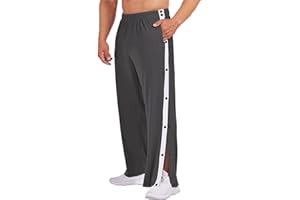 PINSPARK Pantalon de Jogging pour Homme Pantalon de Rééducation Ouverture Latérale avec Boutons-Pression Latéraux - Pantalon de Sport Postopératoire