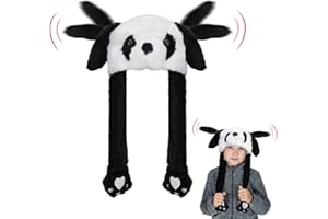 Hifot Animaux Bonnet Oreilles Qui Bougent, Peluche Drôles Bonnet Oreille Qui Bouge, Chapeau Drole Mobiles Bouge pour Enfants et Adultes pour Halloween Noël Carnaval Fêtes d'Anniversaire Cadeau
