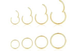 jagosen Nasenpiercing Ring Silber 8stk 18g Nasenring Nostril Septum Piercing Rings Set Chirurgenstahl Dünn Lippenpiercing Septum Clicker Knorpel Piercing Ohr Für Damen Männer 8mm/10mm/12mm/14mm