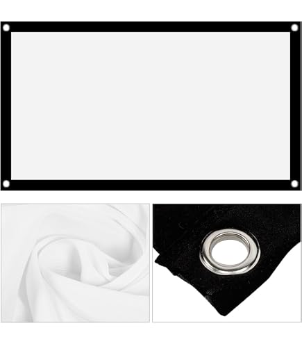 ASHATA Écran De Projection Portable 40-120 Pouces - Toile Polyester Blanc Pour Home Cinéma, Camping Et Extérieur (Ratio 16:9)