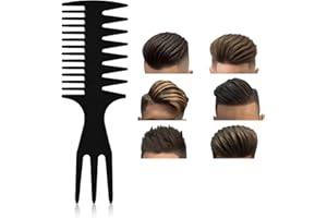 MXOQJE Wide Tooth Comb, Comb, Hair Comb Mens Comb for Women Barber Comb Hair Combs for Men Shaping Wet Pick Fantail Comb Styling Comb, for Men Women Most Hair Types Beard Hair Stylist Tools, Black