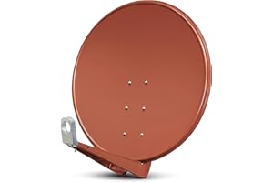 PremiumX DELUXE100 Satellitenschüssel 100 cm Sat Schüssel aus Aluminium in Ziegelrot Offset Satelliten Antenne FullHD 3D 4K Ultra HD