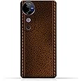 TPU Mobile Back Case Cover Compatible with vivo V40 model with Brown Leather Pattern