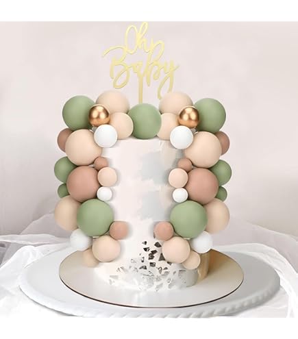 YGCHEN Palla Decorazioni Torta Boemia Arcobaleno Decorazione per Torta Compleanno Topper Torta Mini Ball Cake Topper Matrimonio Decorazioni per Feste Ragazze Compleanno Topper per Torte