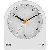 Braun BC-22-W Klassischer Wecker, Analog, Wecker, Schlummerfunktion, Leuchtzeiger, leise, Wei&szlig;