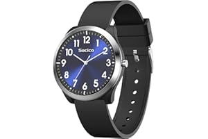 SOCICO Analogue Watch for Women Men, Waterproof Watch for Swimming, Easy Read Quartz Minimalist Ladies Wrist Watches with Silicone Strap