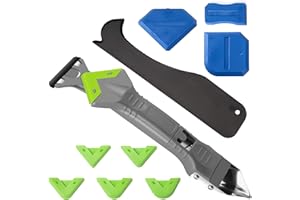 EULERYOO 5 en 1 Herramienta de calafateado de silicona,Kit de Calafateo Herramienta Eliminador, Kit de Removedor de Silicona, Herramientas de sellador rascador silicona para la cocina o el cuarto de baño