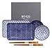 Produktbild Tokyo Design Studio, Le Bleu De Nimes, Set mit 2 Teller + 2 Schalen + 2 Essstäbchen, 6-tlg., Porzellan