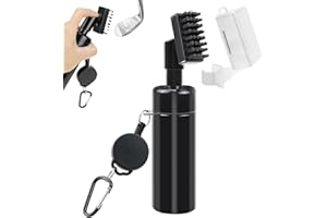 QGGTQG Cepillo para palos de golf, limpiador de ranuras, cepillo de limpieza de golf, cepillo con spray de agua y ganchos, accesorio de golf multifuncional para raquetas de golf, fregar en húmedo