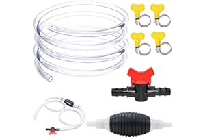 HXSYKJDM Handpumpe, 2M Benzinpumpe, Handpumpe Umfüllpumpe Kraftstoffpumpe mit Regelventil Ventilclips TragbareSchlauchpumpe Absaugpumpe für Benzin