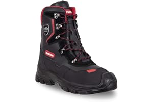 Oregon Yukon Klasse 1 Kettensägen-Schnittschutzstiefel aus Leder, Stahlkappen, wasserabweisende Anti-Statik-Sicherheits-Arbeitsstiefel, Größe 43 (9 UK, 9.5 US)