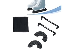 Koorium® Ice Skate Guards & Soakers & Towel Kit, Hard Skate Guards Protector and Soft Skate Blade Covers Hockey Skates Figure Skates Accessories for Women Men (Black)