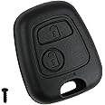 2 Button Key Fob Cover Replacement, Remote Key Fob Case Shell Accessories, Key Cover Compatible with Peugeot 106 206 107 207 306 307 406 407 & Citroen C1 C2 C3 C4 C5 Xsara Picasso Saxo Berlingo