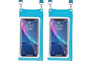 VANHVIS Universal Waterproof Phone Pouch 2 Pack, IPX8 Waterproof Cell Phone Case Dry Bag, up to 6.8", Compatible with iPhone 14 13 12 11 Pro Max Samsung Huawei Xiaomi, for Swimming, Surfing (Blue)