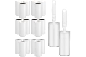 LIAILA 20 Rollen (1200 Blatt) Fusselrolle, mit 2 Griffe und 2 Staubschutz, Ideal als Fusselrolle tierhaare, Fusselbürste kleidung oder lint roller für Kleidung, Fusselroller, Bett,Sofa,Katzen- und Hundehaare