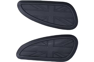 KIMISS Almohadilla para la rodilla del tanque de la motocicleta, protector de goma para la almohadilla del tanque de combustible(Negro)