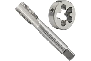 Aceteel 1 1/2"-16 UN zestaw gwintowników i matryc, 1-1/2 x 16 UN praworęczny gwintownik HSS do maszyny i 1-1/2 x 16 UN narzędzie okrągłe matryce ze stali nierdzewnej