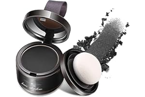 OKAQEE Hair Powder - Hairline Shadow Powder - Hair Root Touch Up Hair Colour Spray - Hair Thickening Products for Women Men - Waterproof Long-lasting Bodify Hairline Fibres Temporary Hair Filler (BLACK)