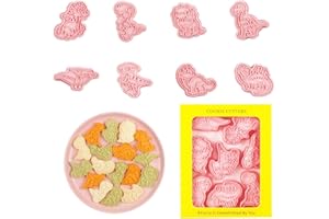 ZILZUFA Stampi per Biscotti Dinosauro 8 Pezzi Forme per Biscotti in Acciaio Inox, Formine Biscotti per Bambini, Formine Biscotti Dinosauro, DIY Biscotti Stampini, Adatto per Pasticceria, Pasta, Cookie