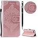 Produktbild WIWJ Schutzhülle für iPhone 7 Handyhülle Leather Case für iPhone 8 Hülle Lederhülle [Imprinting retro Blumen Leder Handy Shell]Hülle für iPhone 7/iPhone 8-Roségold