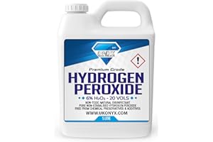 ONYX INGREDIENTS 101 Onyx 5 litre Hydrogen Peroxide 6% Pure Food Grade, Unstabilized and Additive Free - 20 Vols