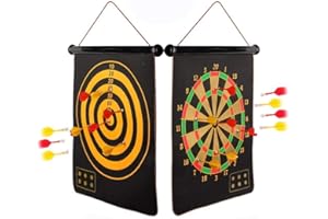 Cozywind Cible Fléchette Aimantées 15 inches avec 6 fléchettes à Pointe Souple aimantées Jeu de fléchettes Double Face Enfants pour Enfants et Adultes