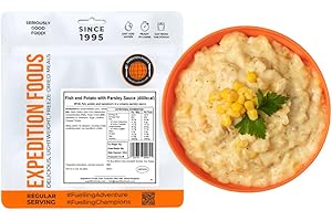 EXPEDITION FOODS EXPEDITIONFOODS.COM EXPEDITION FOODS Fish and Potato with Parsley Sauce (Single Serving / 450KCAL) | Freeze-Dried Camping & Hiking Food