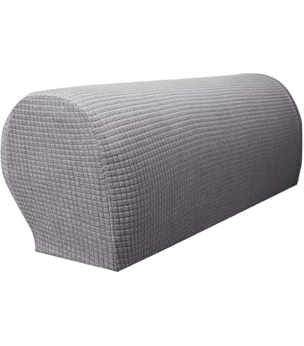 Stretch Armleuning Hoes Spandex Geruit Patroon Fauteuil Hoezen Anti Slip Bank Armleuning Hoes Wasbare Bank Armleuning Hoes Effen (Coffee B 2 pack