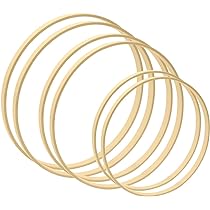 Lot De 4 Cerceaux En Bambou – Diamètres 15 Et 18 Cm – Naturel, Polis, Pour Attrape-rêves, Couronnes Et Déco DIY