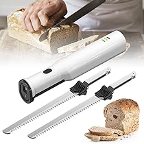 Coltello Elettrico Senza Fili | 2 Lame Seghettate Acciaio Inox | Per Carne, Pollame, Pane - Foto 5