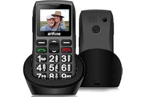 artfone C1 Plus Simple Senior Mobile Phone Unlocked, Basic Big Button GSM Mobile Phone for Elderly, Dual SIM Cheap Phones with Charging Dock(Black)