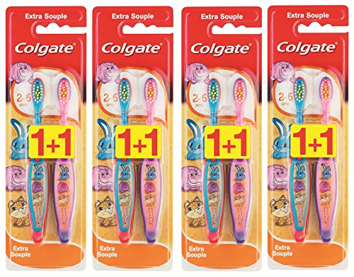 Colgate - Children's Toothbrushes for Ages 2-6 - 4 Packs of 2 Each