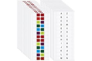 LACHT 260 piezas A-Z Pestañas alfabéticas 2,5 cm Color y blanco Autoadhesivas para cuadernos, páginas y archivos,