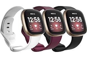 Garmcool Correa Compatible para Fitbit Versa 4/3, Sense 2 / Sense Correas,Silicona Deportivas Suaves Ajustable para Mujer Hombre, S/L