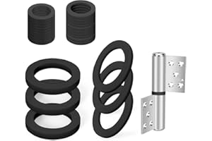 OUZIONZ Fitschenringe Kunststoff Zimmertüren,60 Stück Schwarz Unterlegscheiben Türscharnier 10,2 mm X 15 mm Montageringe,1mm 30Pcs & 2mm 30 Pcs,Distanzscheiben Kunststoff für Standard Zimmertüren