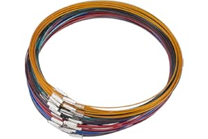 UNICRAFTALE Collana in Acciaio Inossidabile 6 Colori, 60 Pz, 44.5cm, Girocollo con Chiusura a Vite in Ottone, Cordino per Collana, 14.5cm di Diametro
