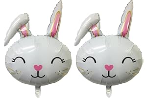 CHANGZHONG 2pcs Rabbit Bunny Foil Balloons Easter Decoration