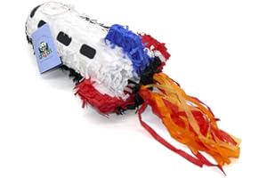 Nislai® Rakete Rocket Pinata | ideal für die Rakete Weltraum Party | Pinata Kinder Geburtstag | Pinata Geschenk | Astronaut Party | großer Spaß zum Schlagen | u. 40x25x20 cm