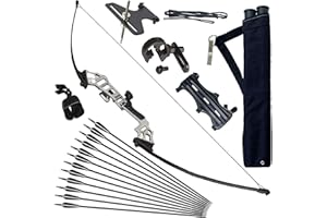 Vogbel 51" Bow and Arrow for Adults Archery Recurve Bow Takedown Straight Bow Hunting Longbow with Arrows Quiver Metal Riser Right Hand for Target Shooting Practice