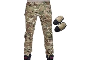 H WORLD EU H Welt EU - Pantalones militares del ejército táctico, para airsoft o paintball, pantalones de lucha para hombre con rodilleras, color Multicámara, tamaño