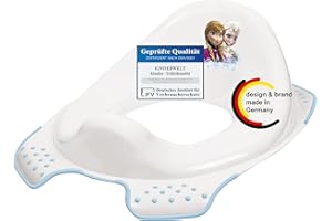 KiNDERWELT Premium Toilettensitz für Kinder und Babys, Disney Frozen Design in Weiß, Töpfchen für Kleinkinder ab 18 Monaten, abwischbar, rutschfest und BPA-frei
