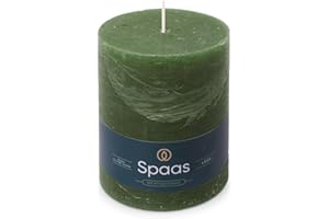 Spaas Rustic Pillar Candle 100/130 mm 95h, Dark Green