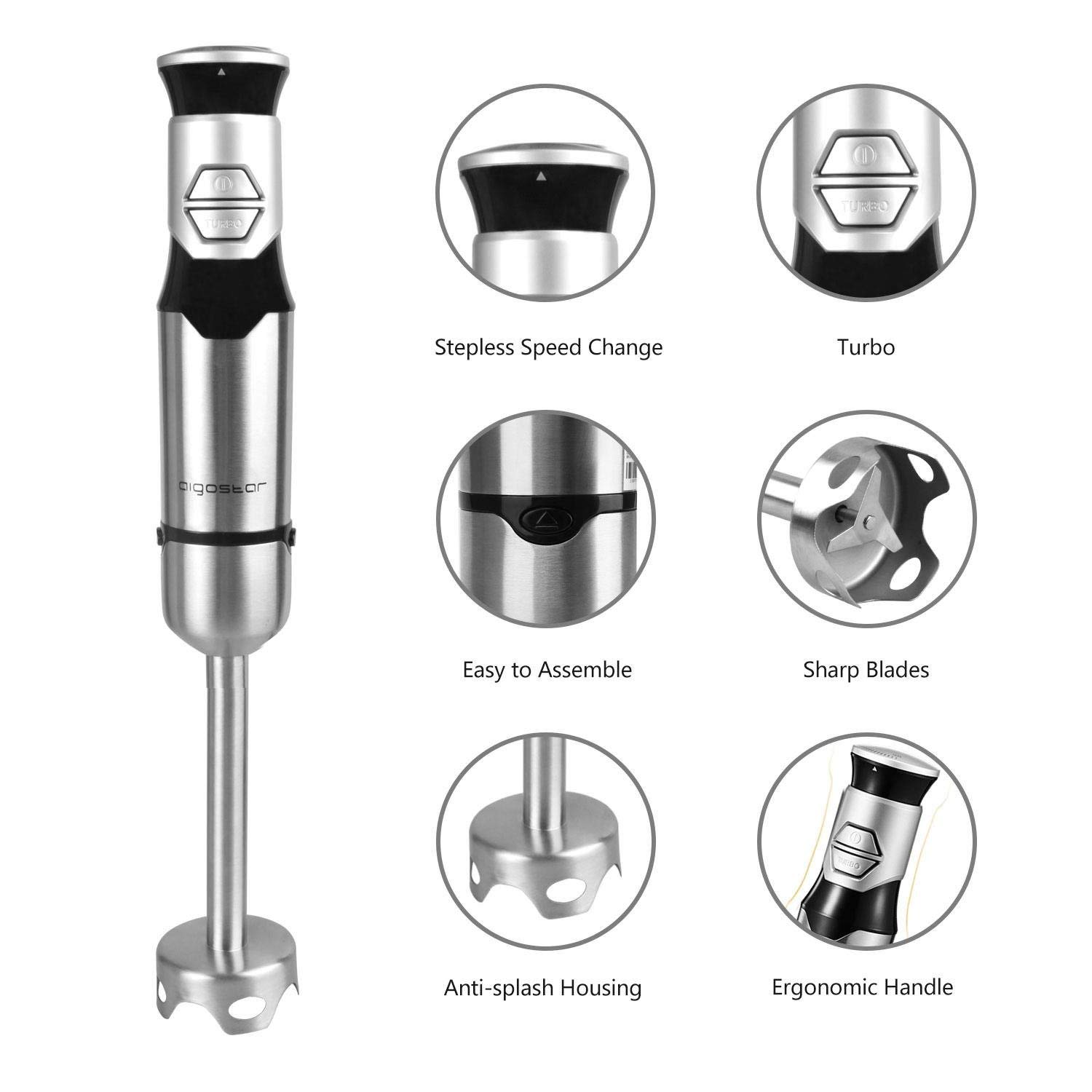 Pefra Gastro Kombi Stabmixer Fama FM650VV mit Edelstahl