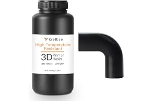 Cretbee High Temperature Resistant 3D Printing Resin, Up to 280°C, High Precision 3D Printing Resin for Mechanical Engineering, Industrial Parts, 405nm Photopolymer Resin for DLP/LCD (Black)