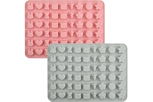 EMPEROCH 2 Piezas Moldes de Silicona para Caramelos, reutilizable Moldes para Caramelos, Fruta Molde de Caramelo, 54 Cavidades Silicona Animal, para Hacer Chocolate Caramelos Pastel Gelatina