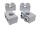 Lego Parts: Technic, Brick 1 x 2 with "1-Hole" (PACK of 4 - LBGray) by B&F-BuildPacks